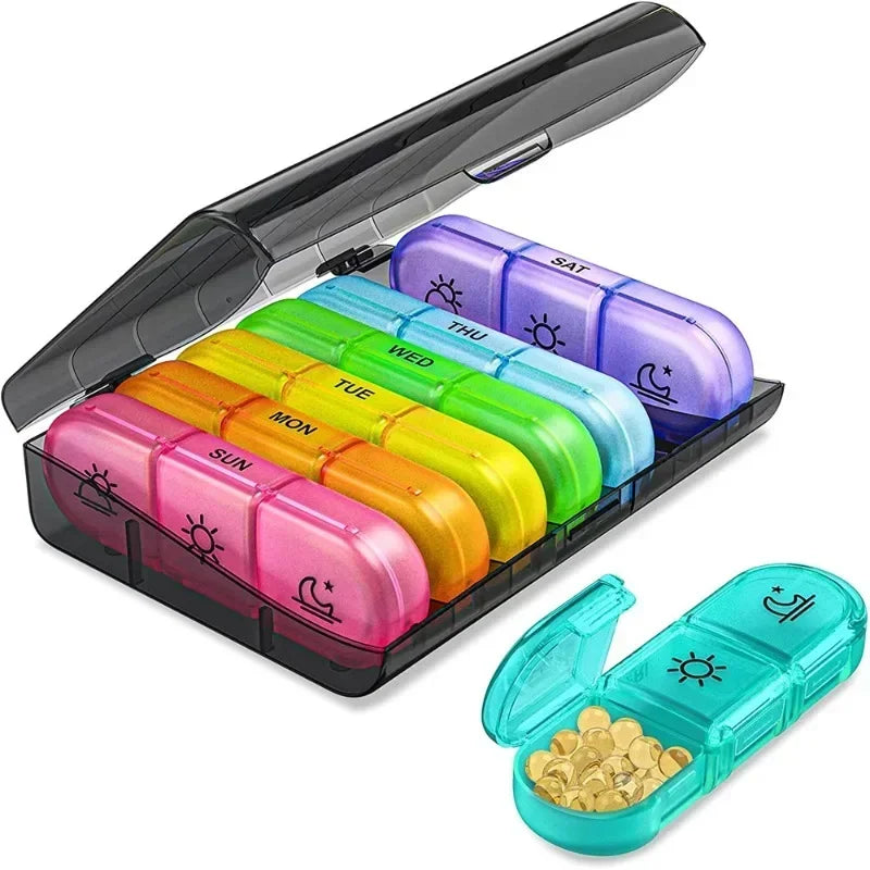 7-Day Weekly Pill Organizer – 21 Compartments