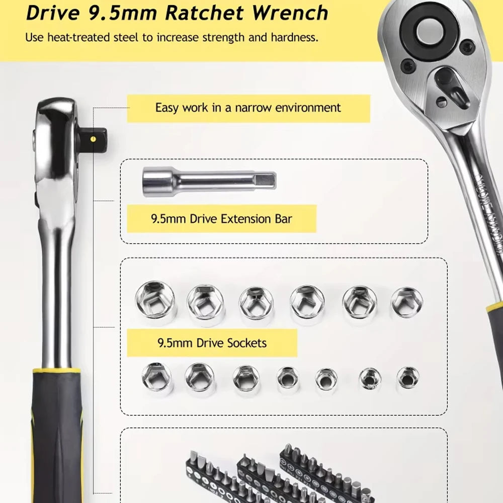 108-Piece Home DIY Tool Kit – Household Repair & Maintenance Set