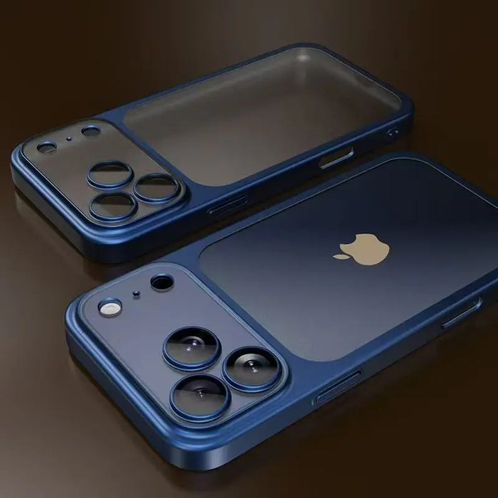 Luxury Plating Matte Hard Phone Case for iPhone 18 17 Air 16 15 14 13 ProMax Camera Lens Film Protector Frosted Shockproof Cover