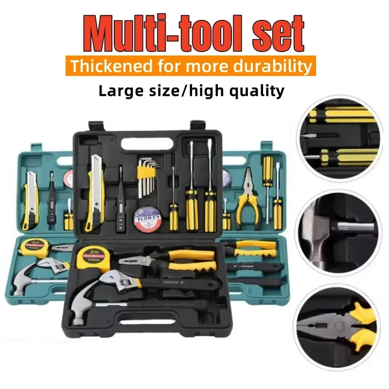 Household Hand Tool Set – Multi-Purpose Repair Kit with Toolbox