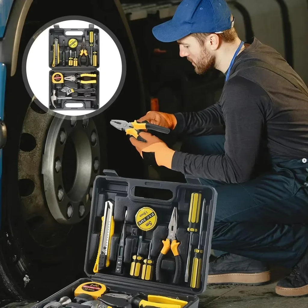 Household Hand Tool Set – Multi-Purpose Repair Kit with Toolbox