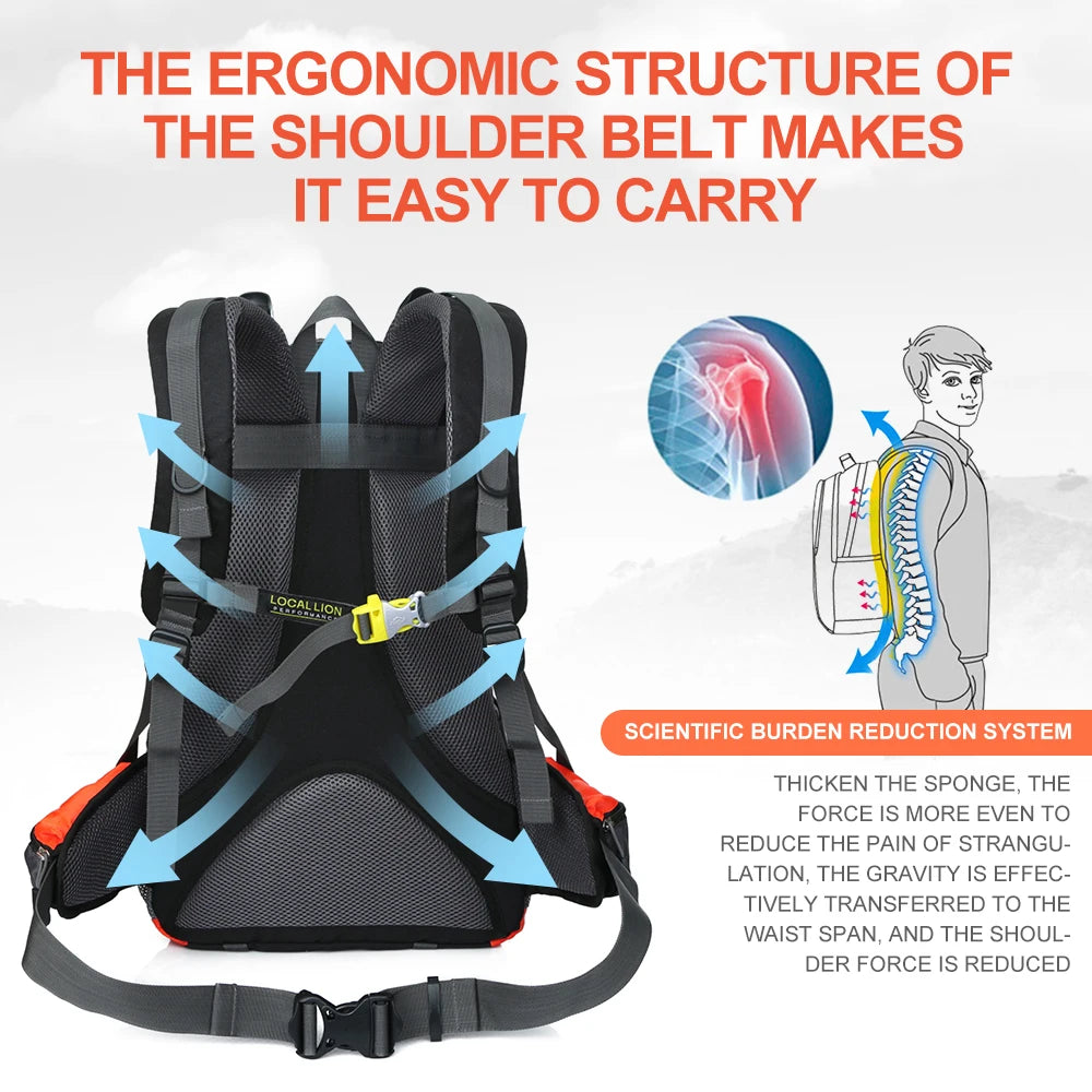 45L Hiking & Camping Backpack with Rain Cover