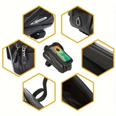 Bicycle Frame Bag with Lid Cycling Storage Pouch