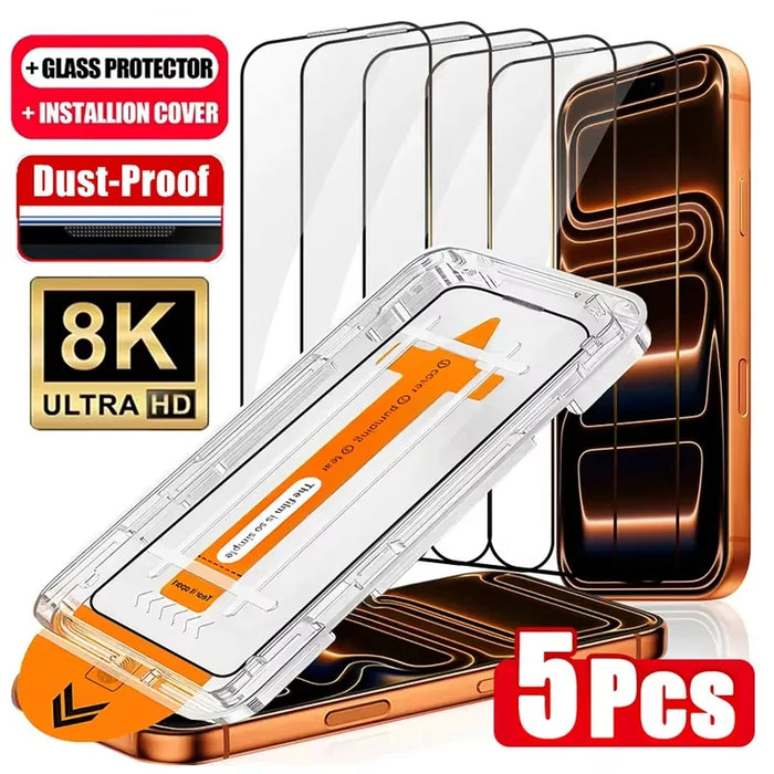 Tempered Glass Screen Protector  HD Anti-Scratch with Installation Tool