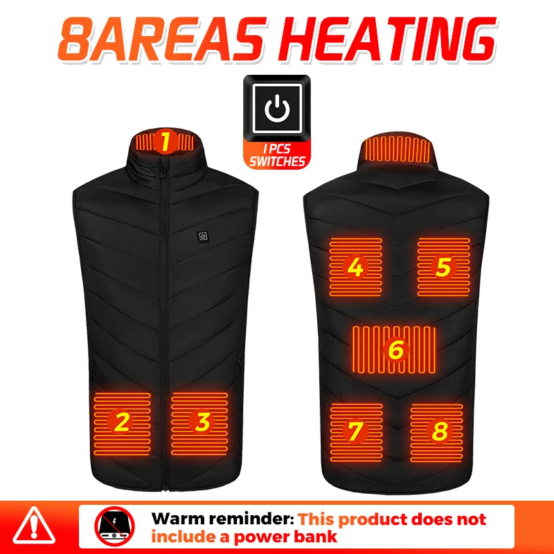Men’s 26-Zone Heated Vest  Winter Thermal Waistcoat