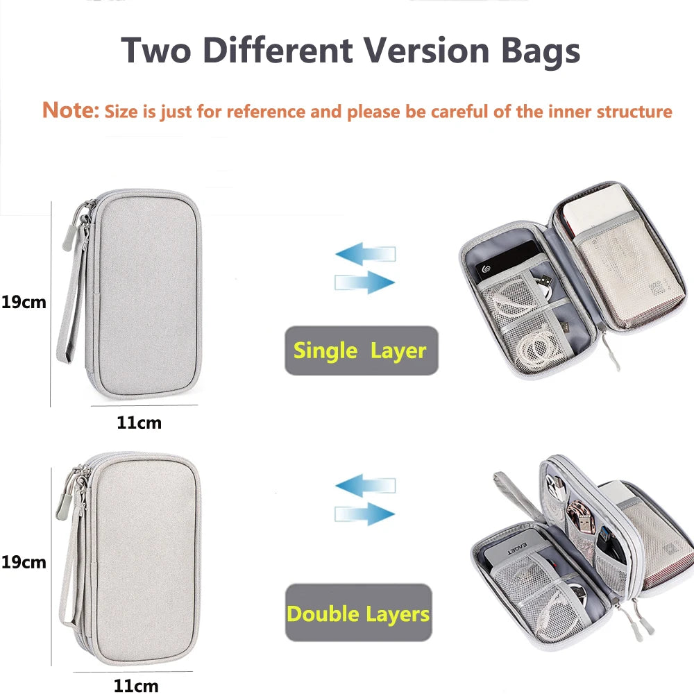 Waterproof Data Cable & Charger Storage Bag – Travel Organizer