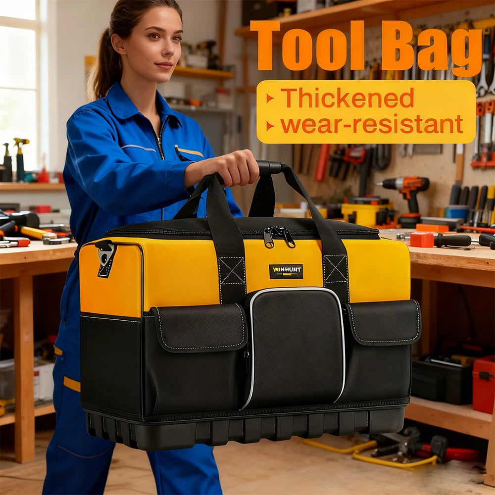Multi-Pocket Tool Bag – Waterproof Storage Tote with Shoulder Strap