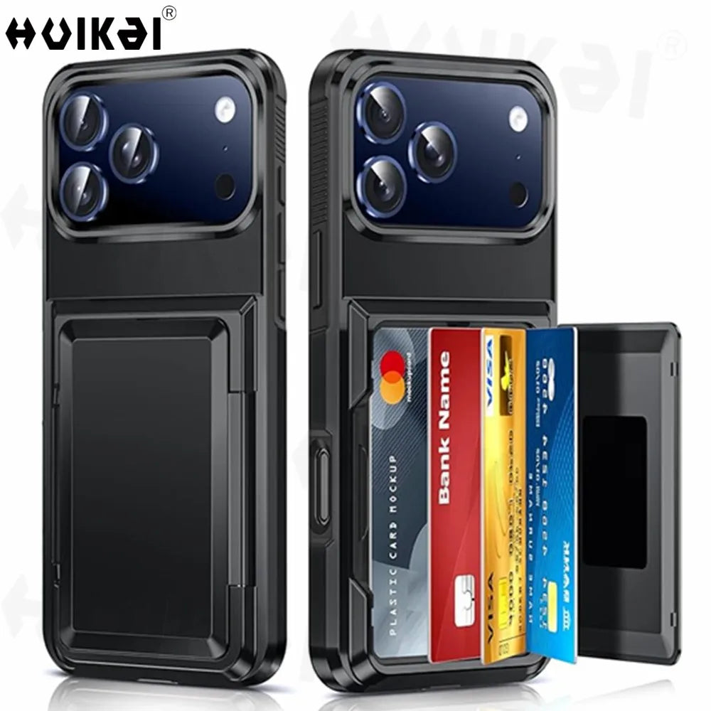 iPhone Wallet Case – Card Holder & Shockproof Protective Cover