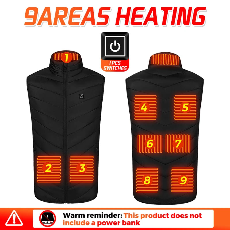 Men’s 26-Zone Heated Vest  Winter Thermal Waistcoat