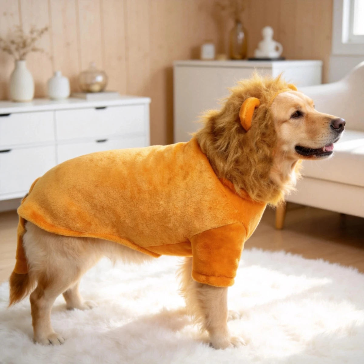 Warm Lion Mane Dog Costume