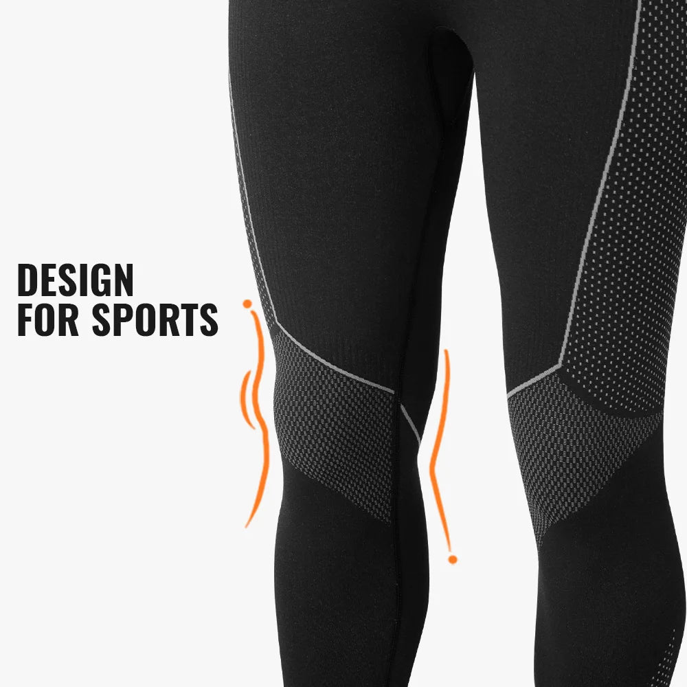 WRELS Men Women Thermal Underwear Set Solid Color Simple Autumn And Winter Thermal Underwear Fitness Hiking Travel Base Layer