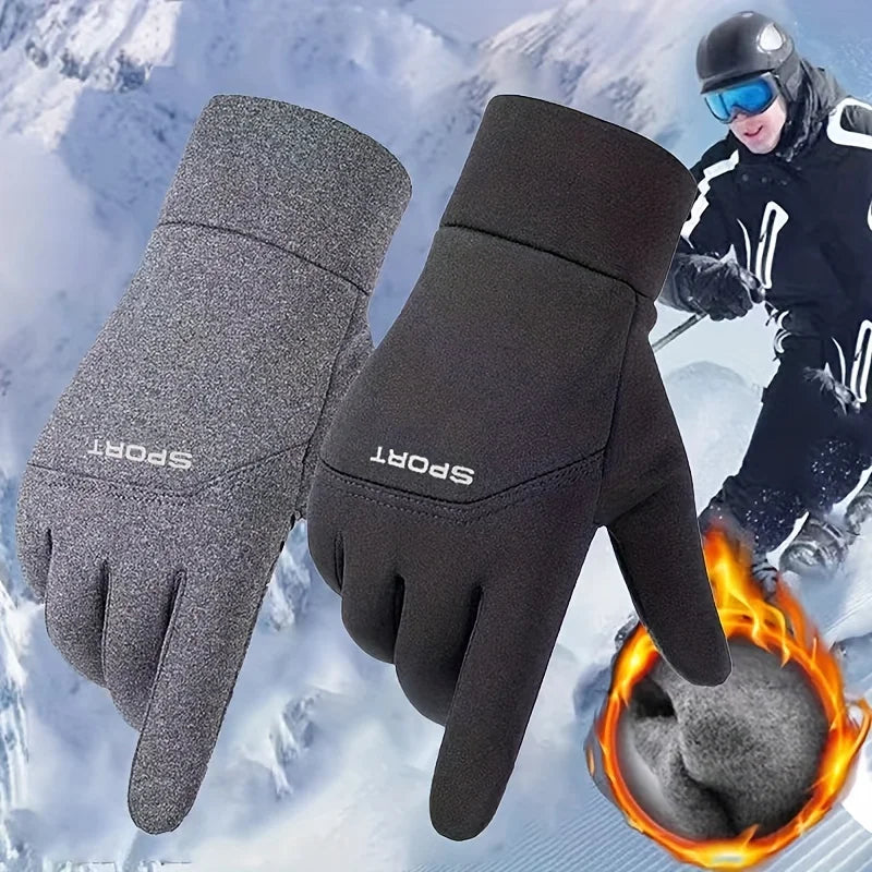 Men Winter Waterproof  Gloves Non-Slip Warm Full Fingers