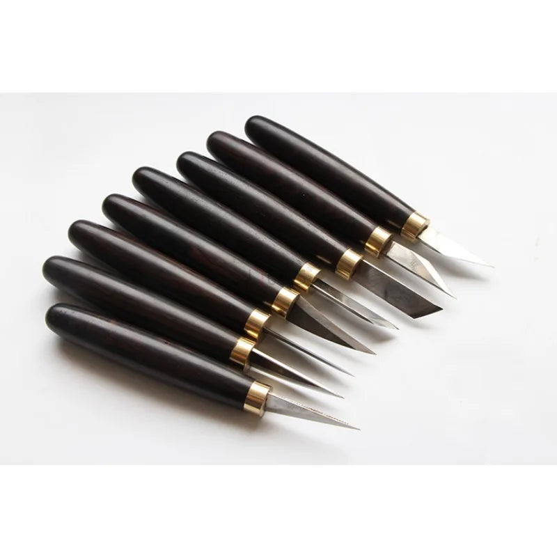 12-Piece Wood Carving Knife Set – Wooden Handle Tools