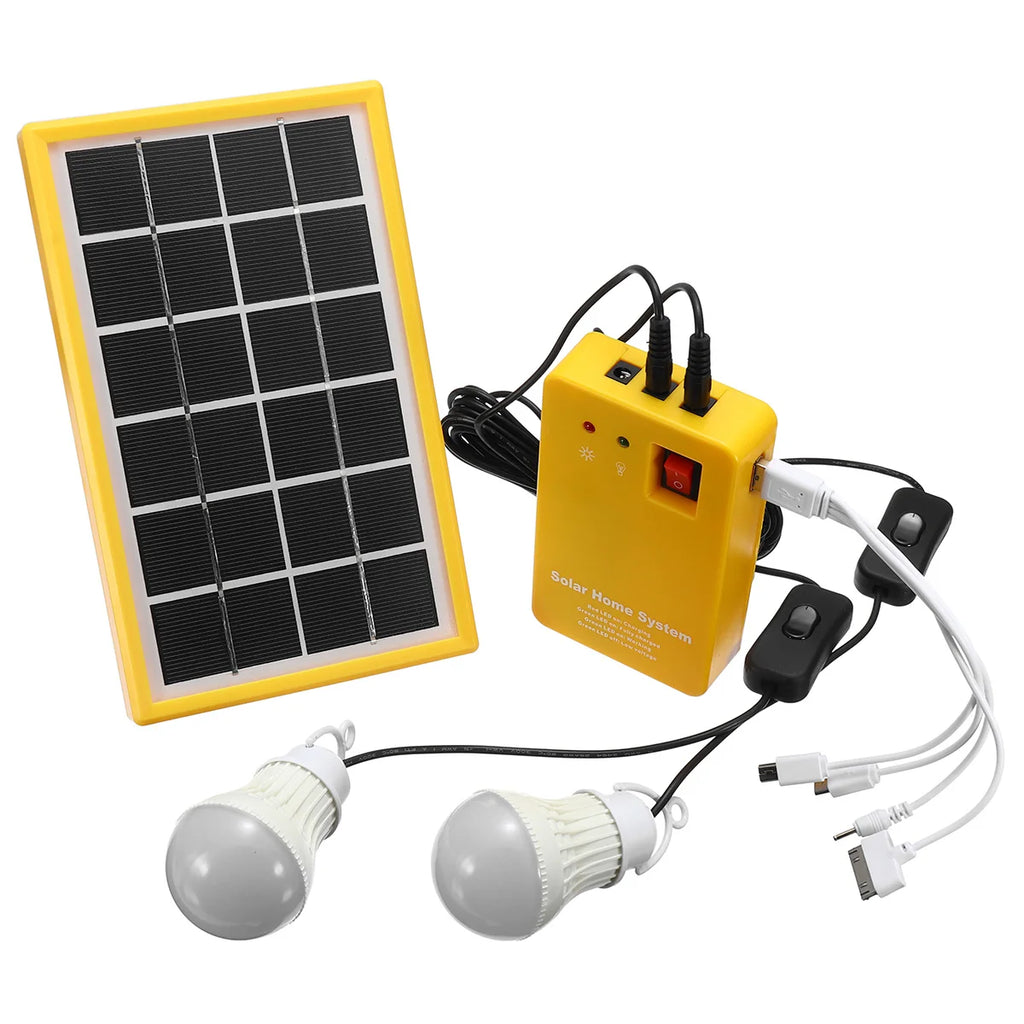 Solar Lighting Kit with 3 LED Bulbs