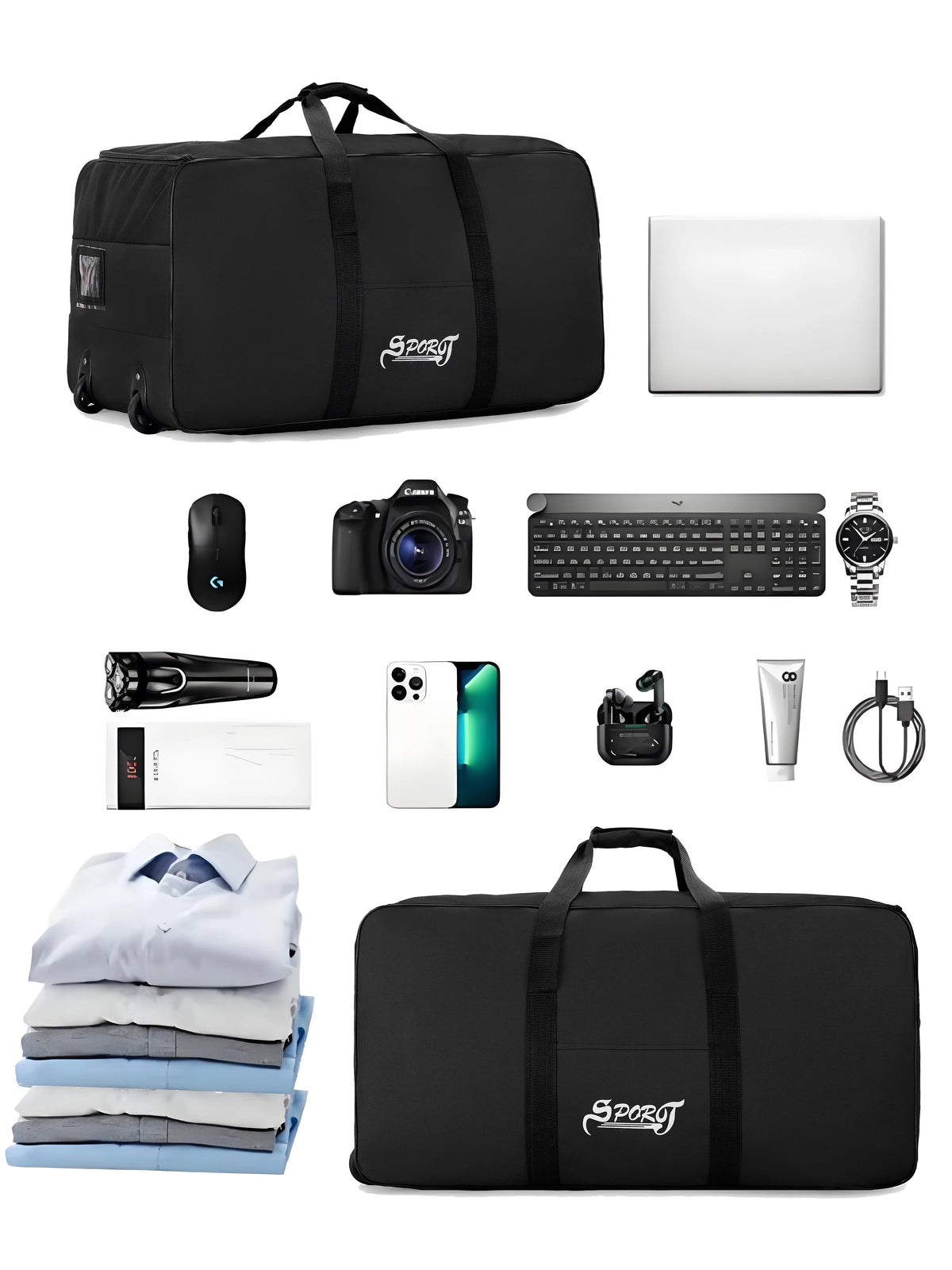 Large Camping & Travel Storage Bag with Wheels