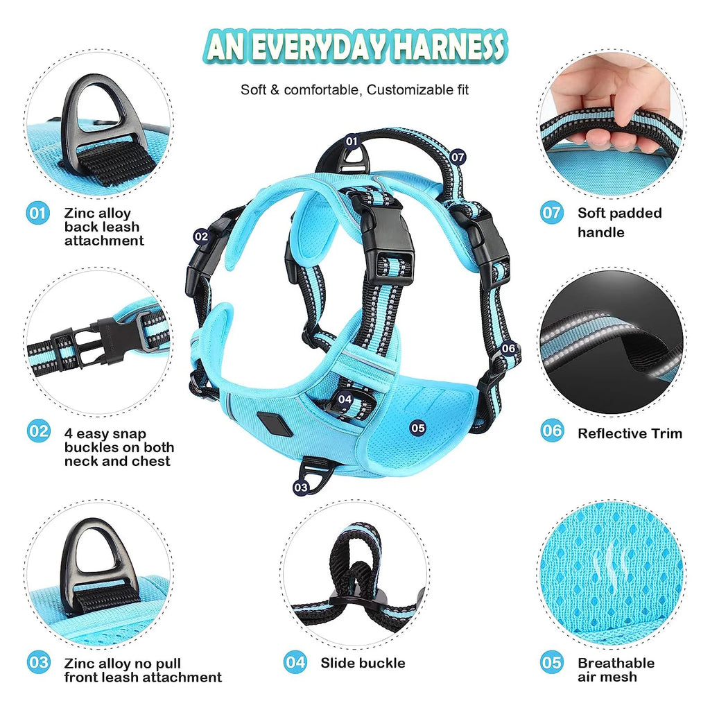 Adjustable No-Pull Padded Dog Vest Harness