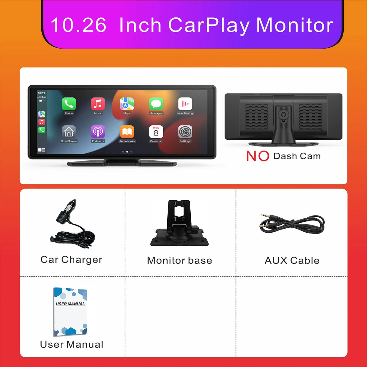 Universal Portable Wireless CarPlay & Android Auto Touchscreen