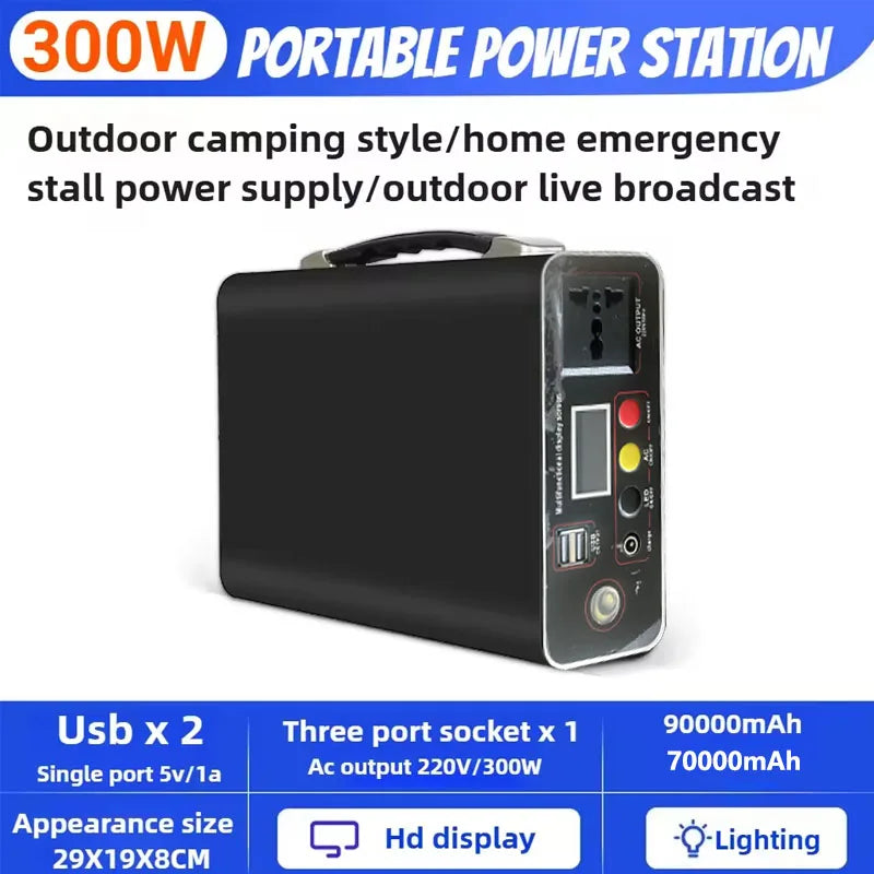 300W Portable Power Station with LiFePO4 Battery