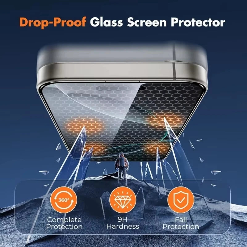 Tempered Glass Screen Protector  HD Anti-Scratch with Installation Tool
