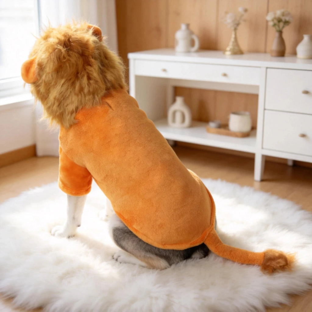 Warm Lion Mane Dog Costume