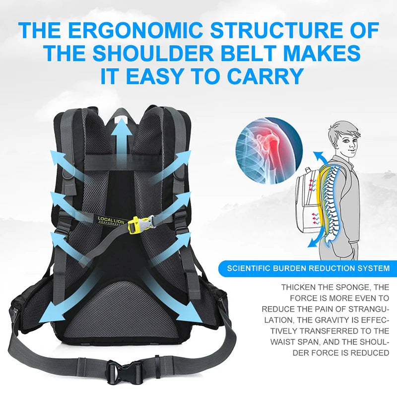 45L Hiking & Camping Backpack with Rain Cover