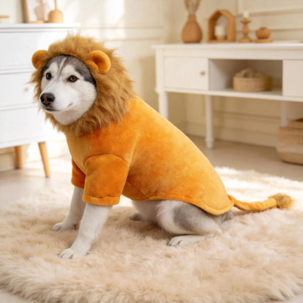 Warm Lion Mane Dog Costume