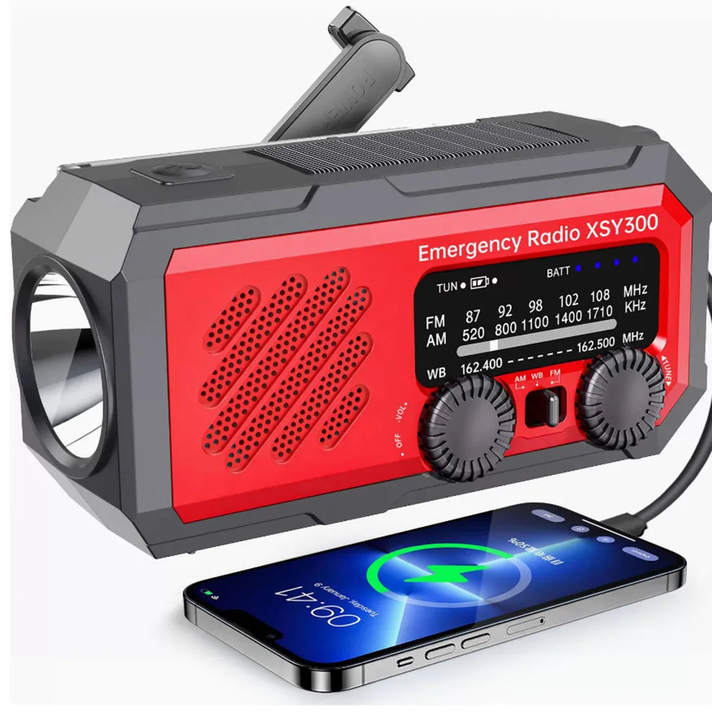 Solar & Hand Crank Emergency Radio with SOS Alarm