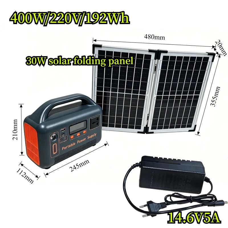 400W Portable Power Station – 192Wh LiFePO4 Battery