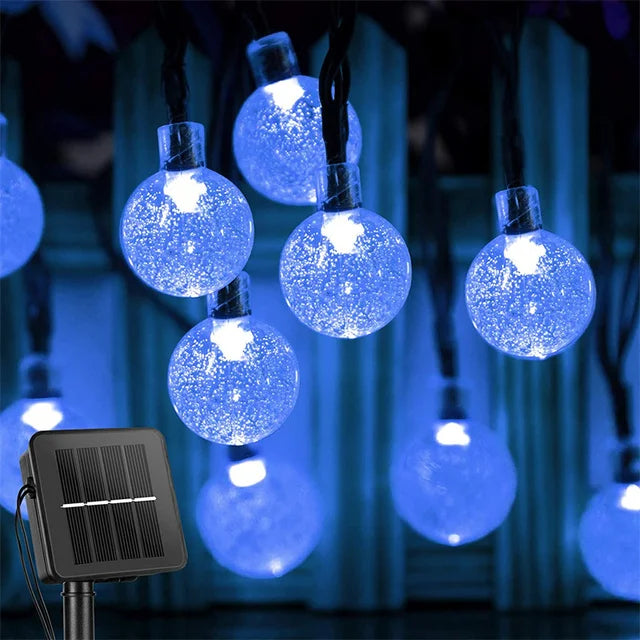 Solar String Lights Outdoor 200 Led Crystal Globe