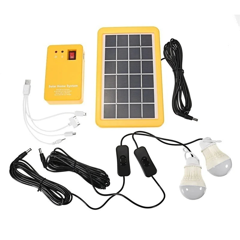 Solar Lighting Kit with 3 LED Bulbs