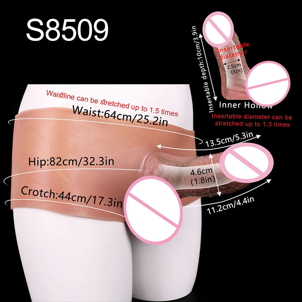 Realistic Silicone Hollow Dildo Pants