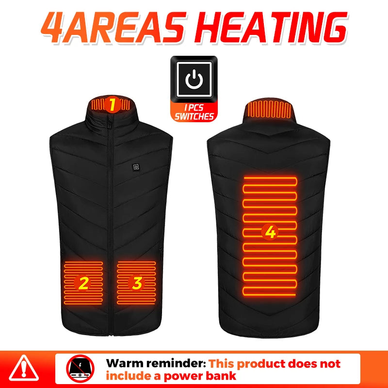 Men’s 26-Zone Heated Vest  Winter Thermal Waistcoat