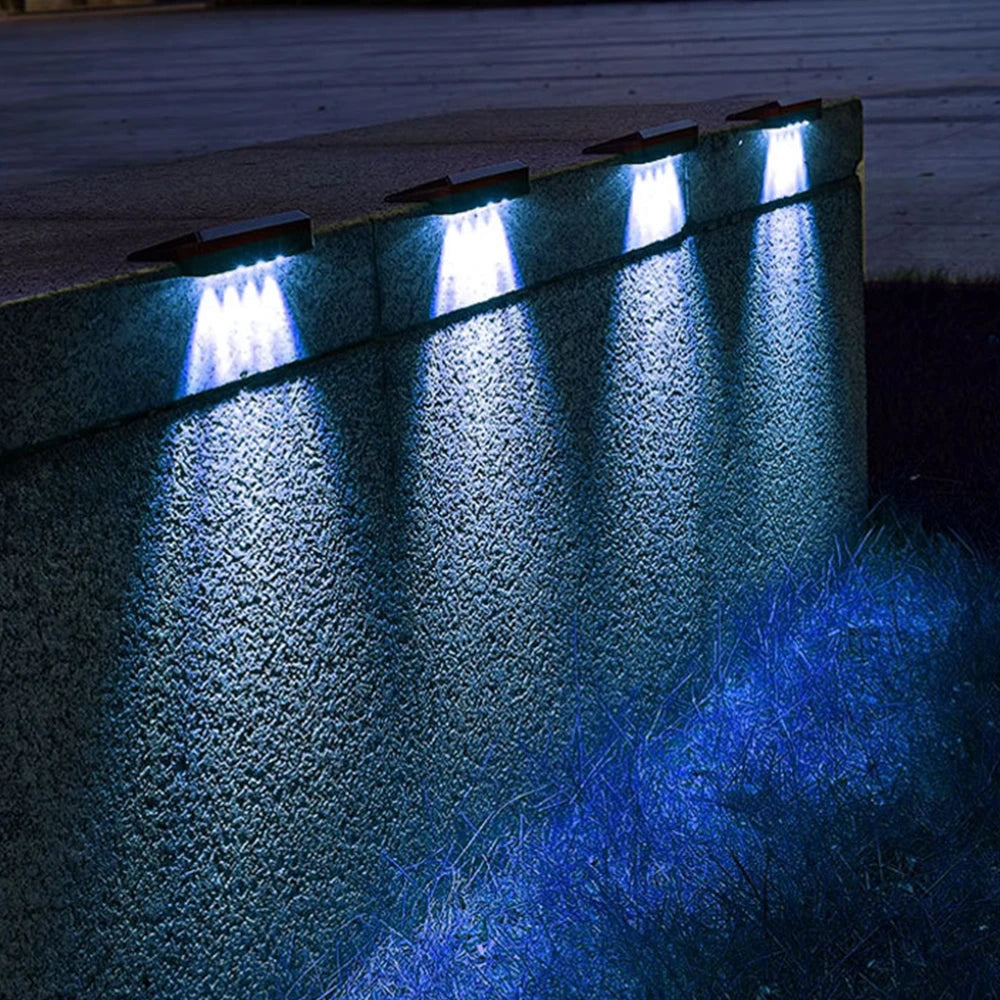 2 Pack Solar Wall Lights 4 LED Solar