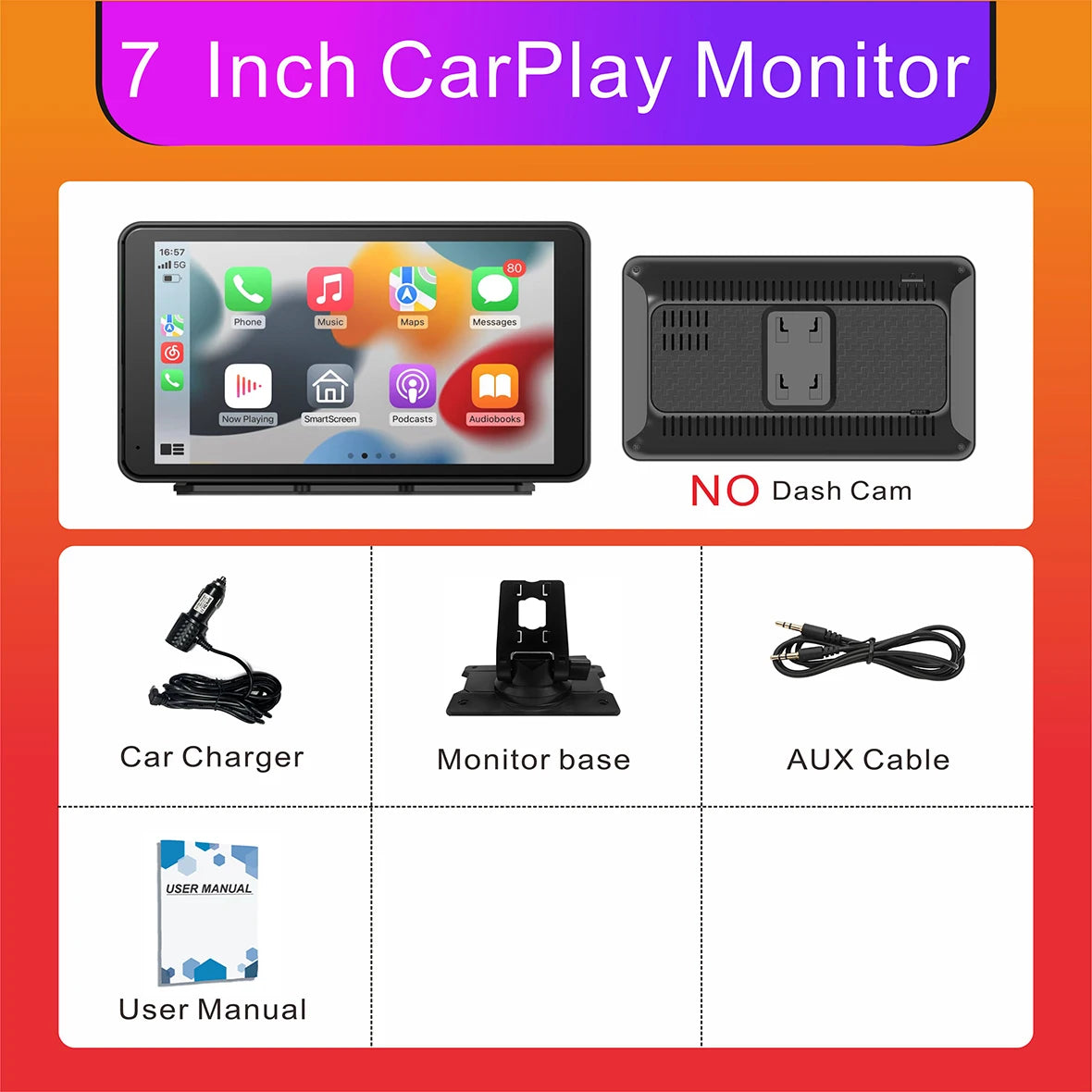 Universal Portable Wireless CarPlay & Android Auto Touchscreen