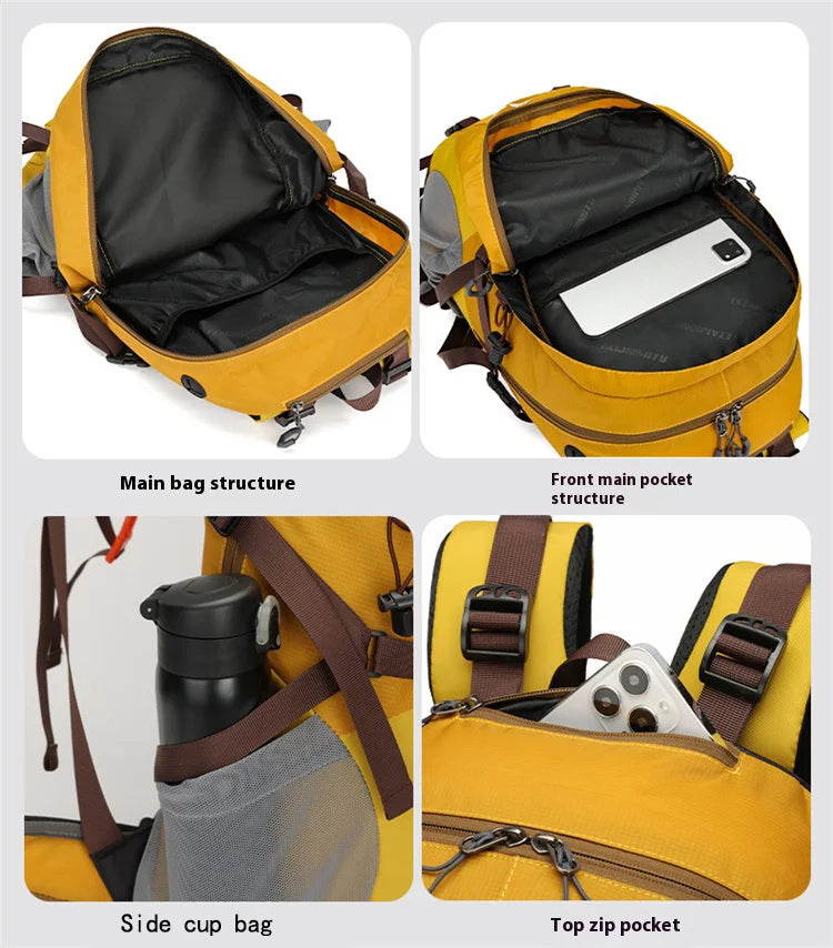 MOZHI External Frame Hiking Backpack with Rain Cover