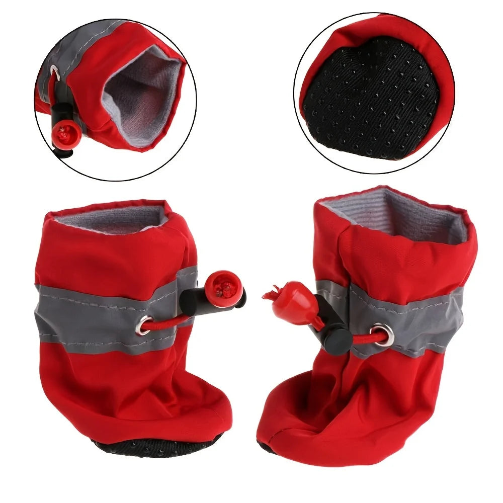 Water-Resistant Dog Boots  4 Pcs Paw Protection Set

📝 Description