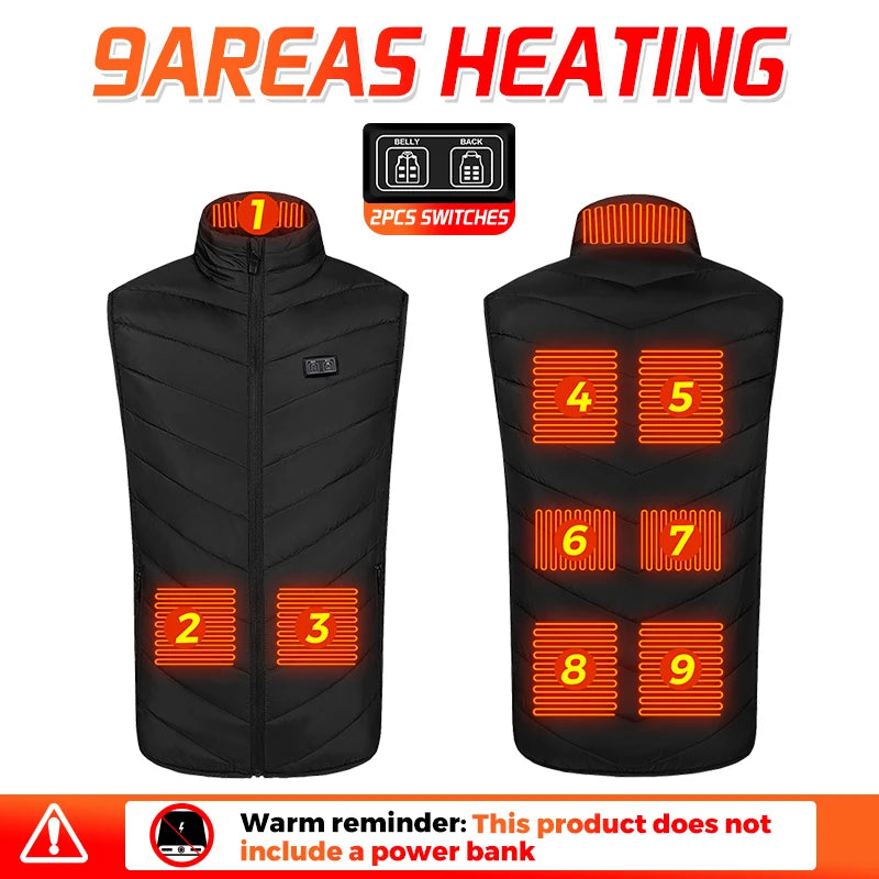 Men’s 26-Zone Heated Vest  Winter Thermal Waistcoat