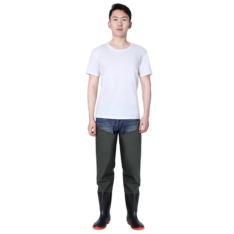 PVC Waterproof Fishing Waders – Full-Length Outdoor Wading Boots