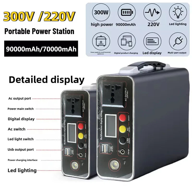 300W Portable Power Station with LiFePO4 Battery