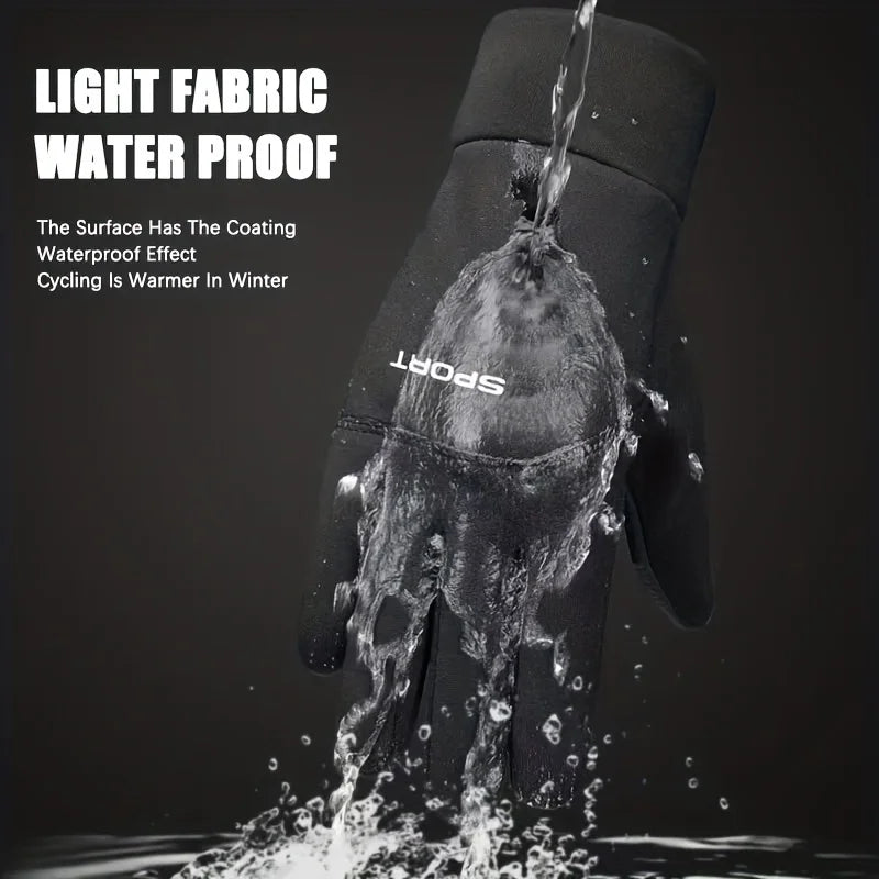 Men Winter Waterproof  Gloves Non-Slip Warm Full Fingers