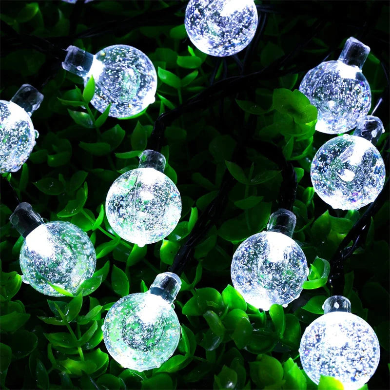 Solar String Lights Outdoor 200 Led Crystal Globe