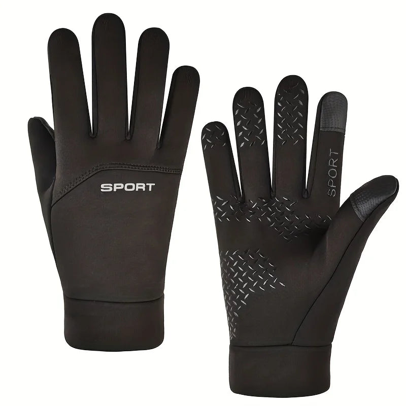 Men Winter Waterproof  Gloves Non-Slip Warm Full Fingers