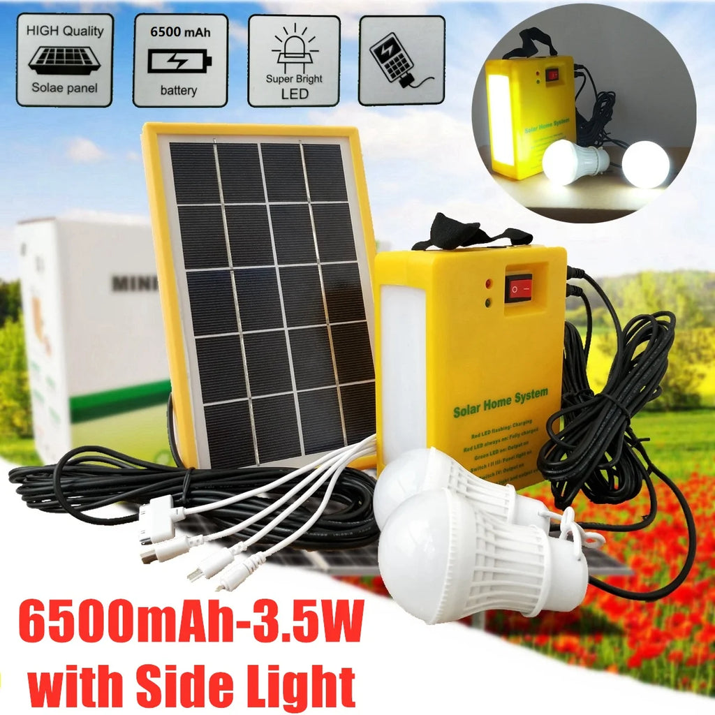 Solar Lighting Kit with 3 LED Bulbs