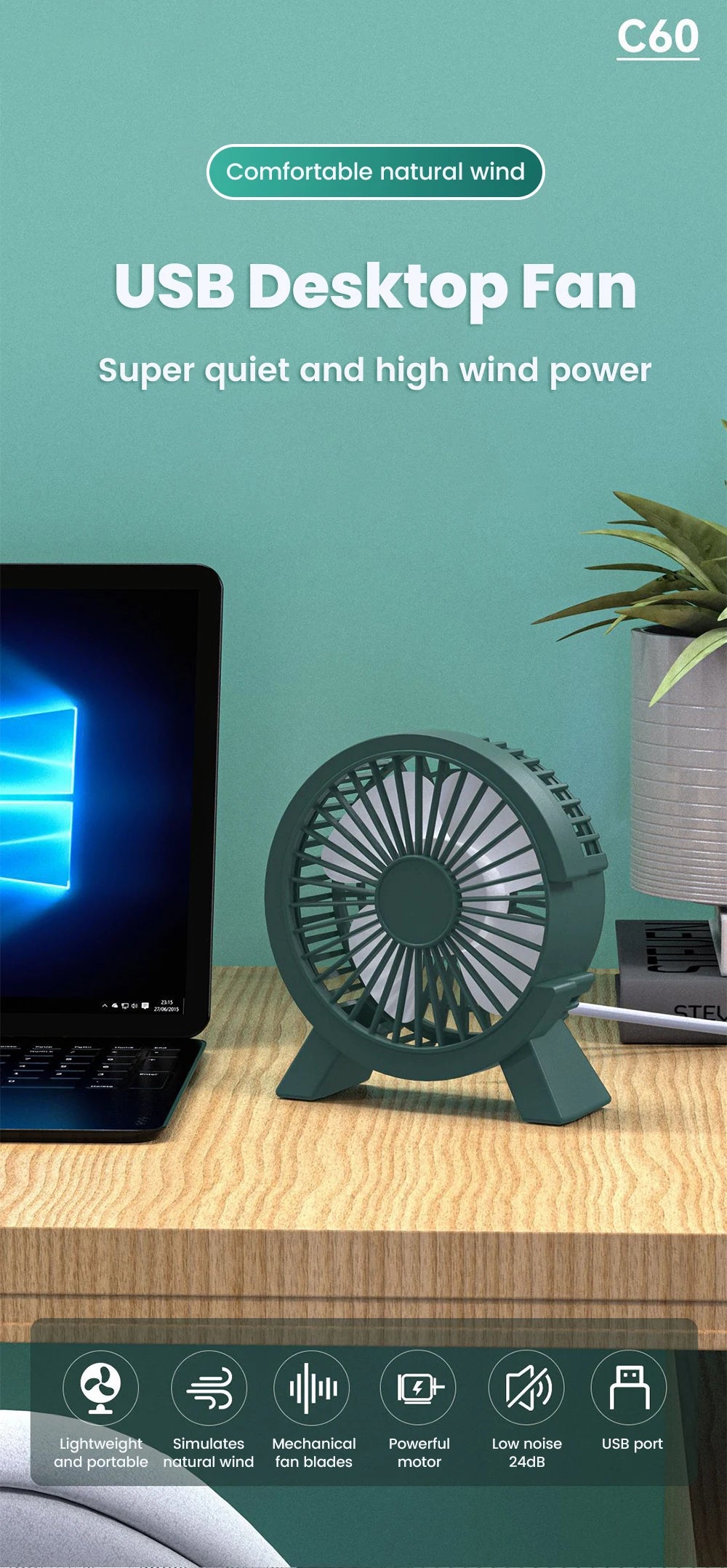 Mini USB Desk Fan