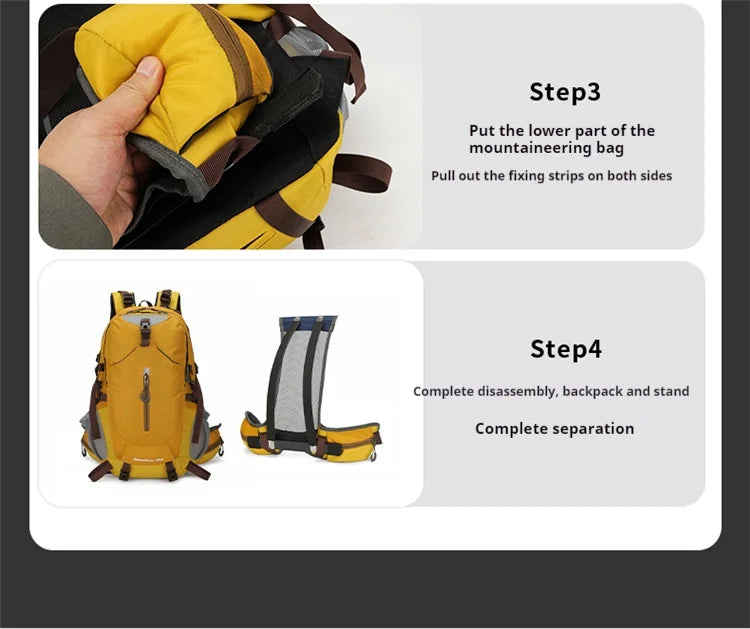 MOZHI External Frame Hiking Backpack with Rain Cover