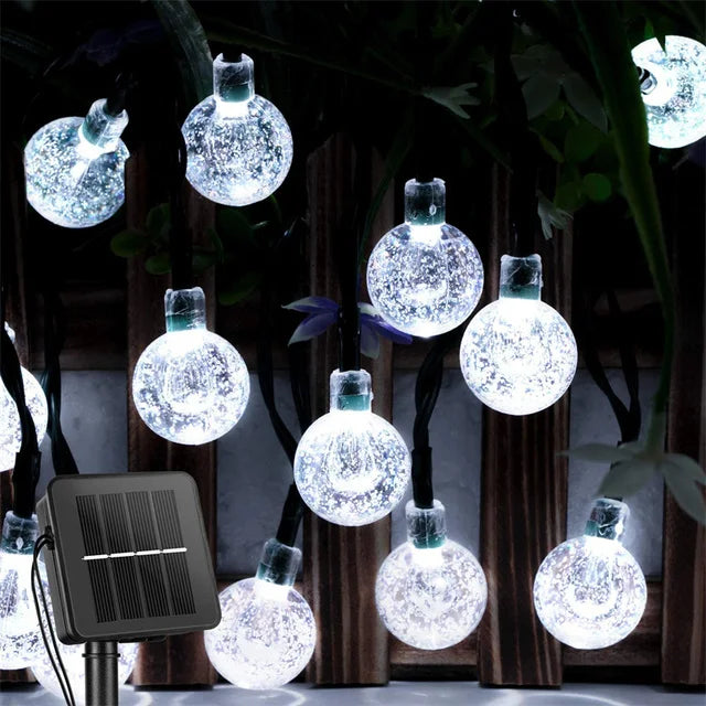 Solar String Lights Outdoor 200 Led Crystal Globe